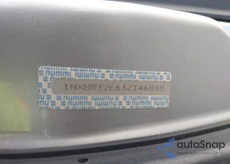 2003 Toyota Corolla S из США, поврежденный, VIN 1NXBR32E63Z146808